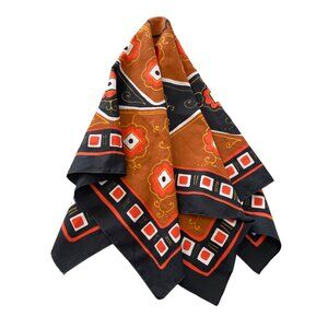 Vintage Trevi Square Scarf One Size Fabric Lightweight Geometric Print Bohemian